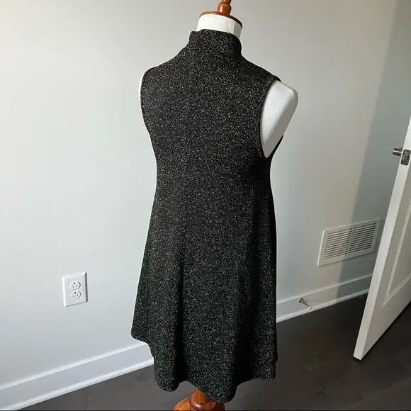 Vintage 80s silver threads sparkly mock neck dress - Picture 3 of 3